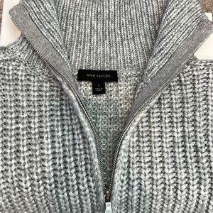 Ann Taylor knitted cable sweater jacket